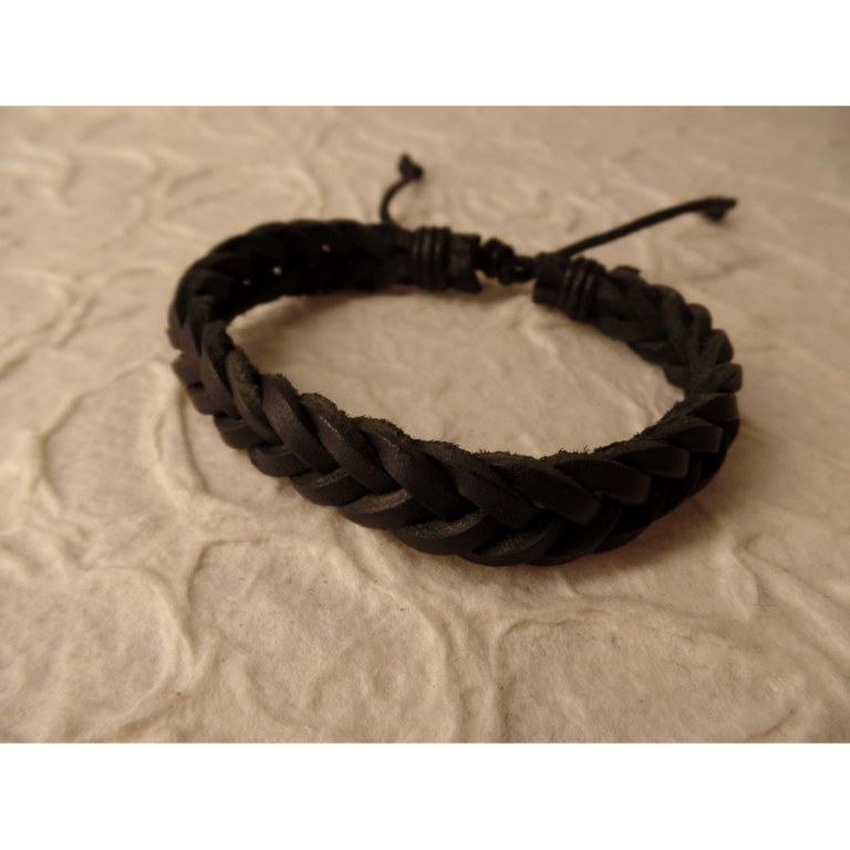 Bracelet natté noir