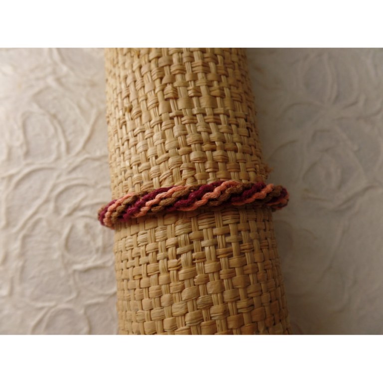 Bracelet tali saumon/marron/bordeaux modèle 2