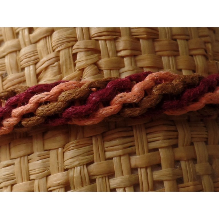 Bracelet tali saumon/marron/bordeaux modèle 2