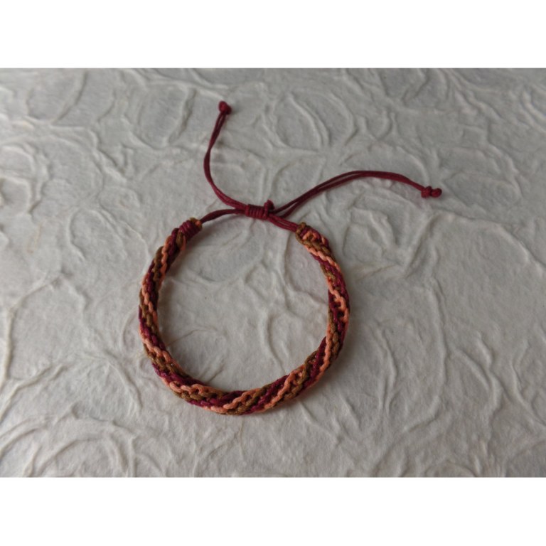 Bracelet tali saumon/marron/bordeaux modèle 2