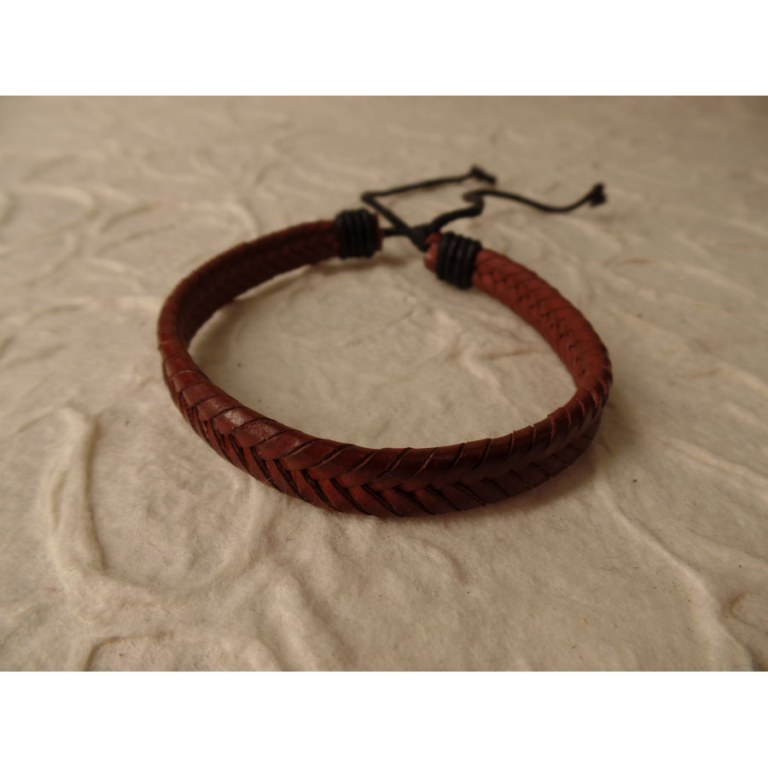 Bracelet ganse marron