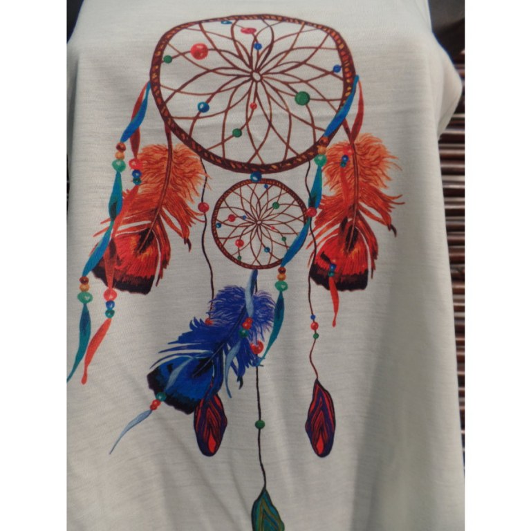 Débardeur dreamcatcher plume rouge et bleue