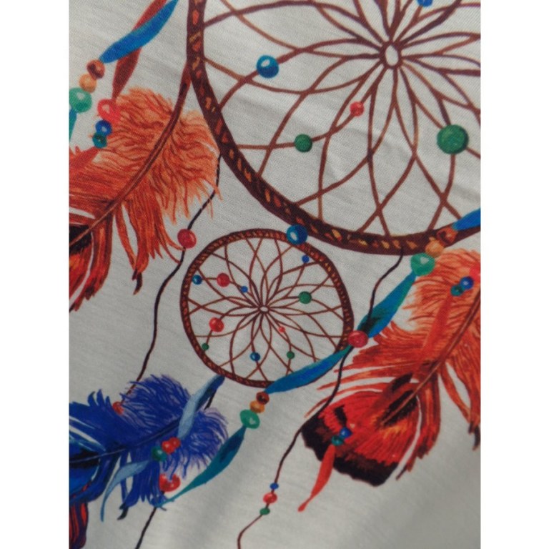 Débardeur dreamcatcher plume rouge et bleue