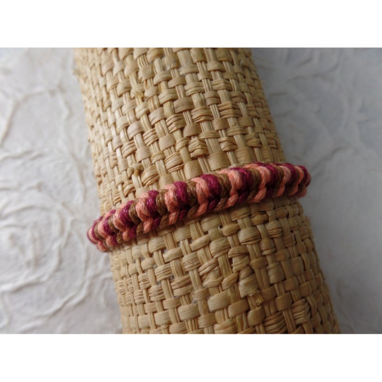 Bracelet tali saumon/marron/bordeaux modèle 8