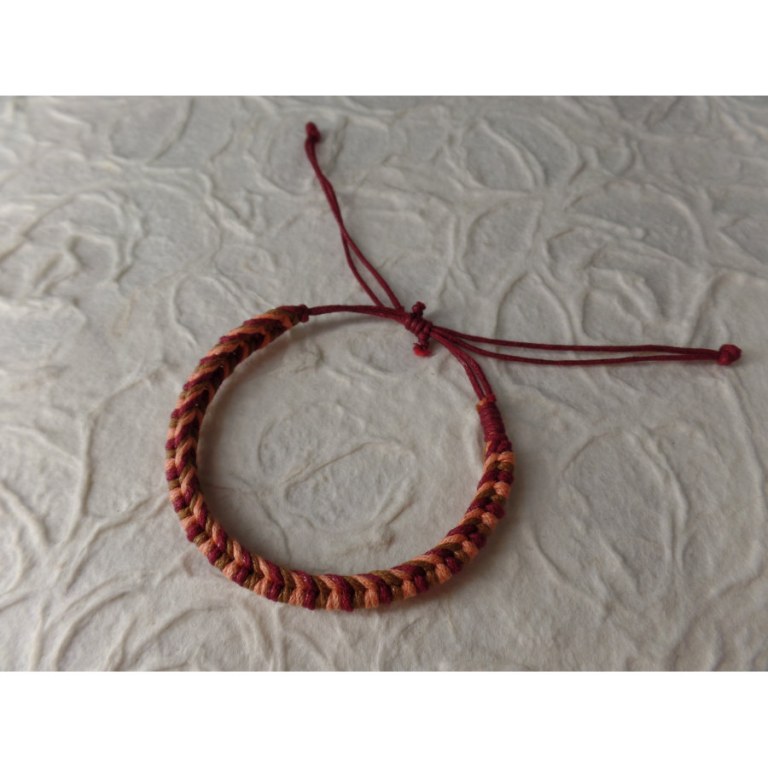 Bracelet tali saumon/marron/bordeaux modèle 8