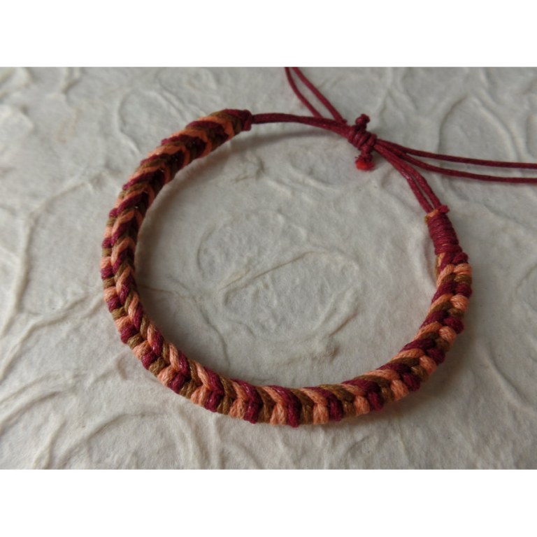 Bracelet tali saumon/marron/bordeaux modèle 8