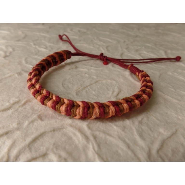 Bracelet tali saumon/marron/bordeaux modèle 8