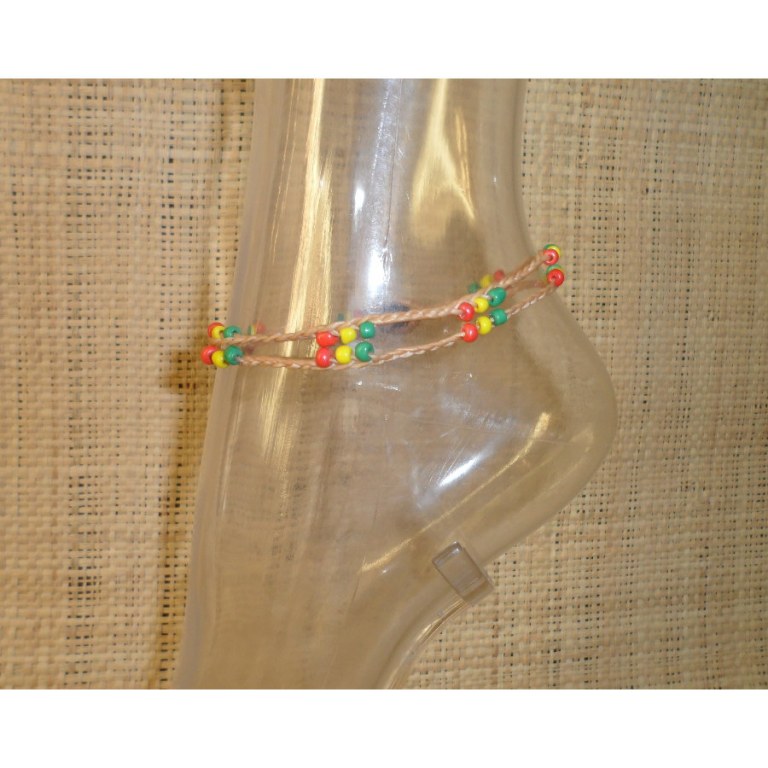 Bracelet de cheville beige