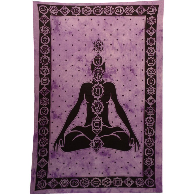 Tenture mauve 7 chakras 