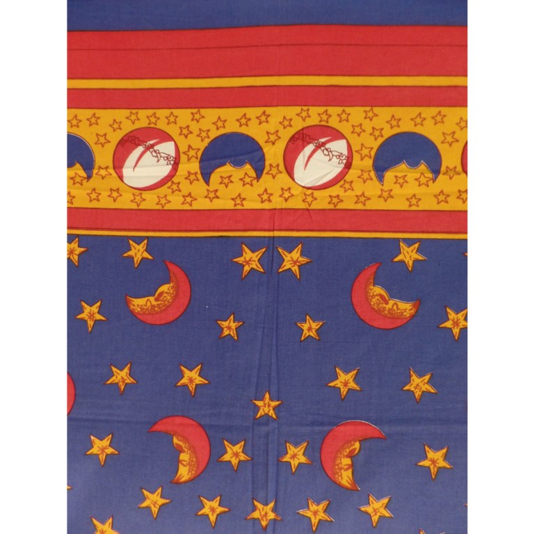Tenture soleil et lune astro bleu/rouge/jaune