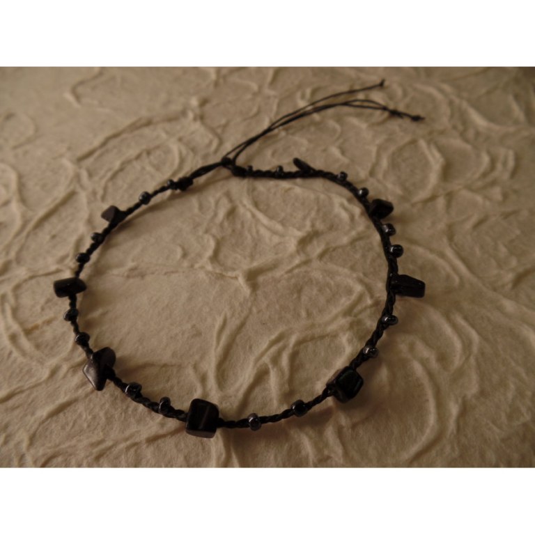 Bracelet cheville hin noir/noir