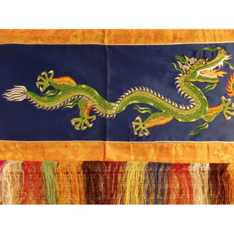 Broderie tibétaine les 2 dragons verts