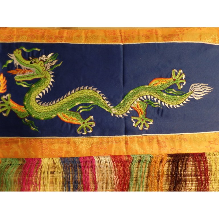 Broderie tibétaine les 2 dragons verts