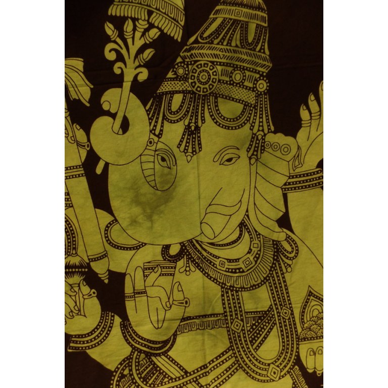 Petite tenture noire/vert Ganesh debout