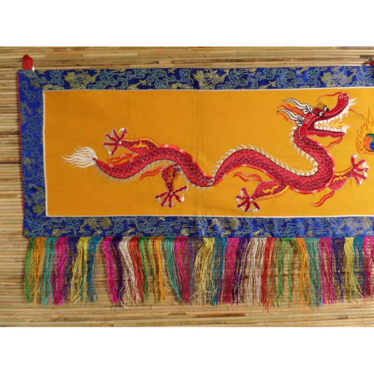 Broderie tibétaine les 2 dragons rouges