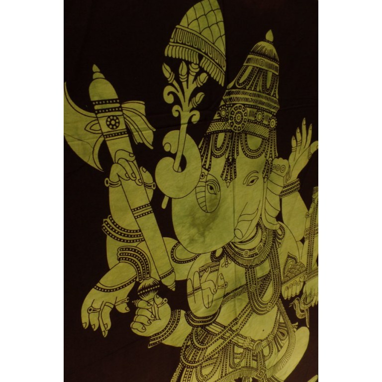 Petite tenture noire/vert Ganesh debout