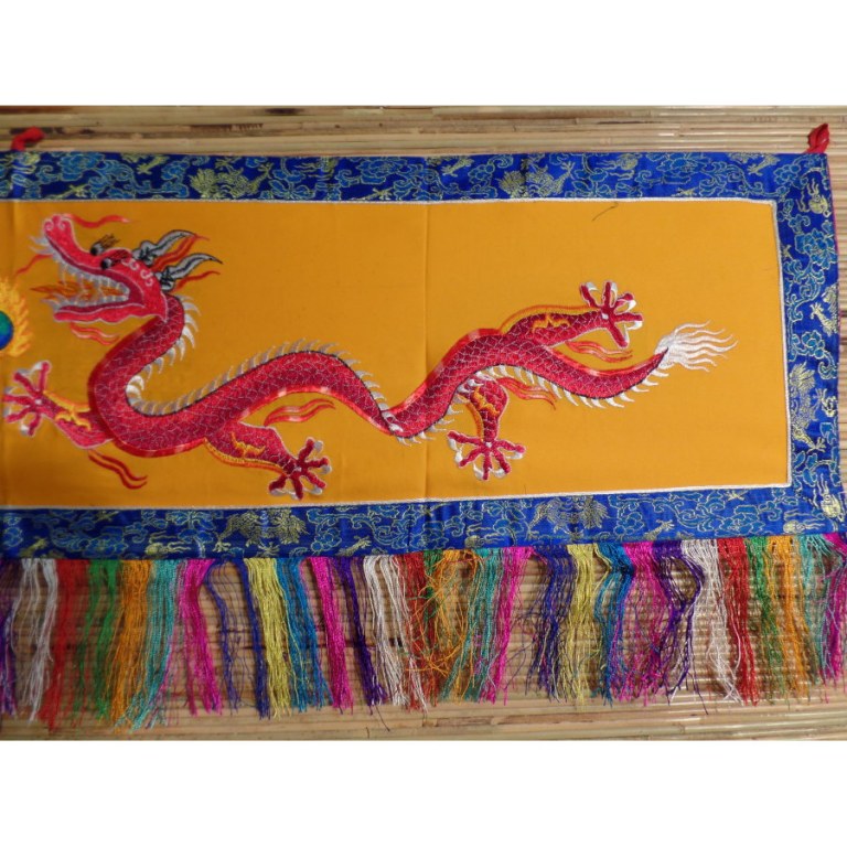 Broderie tibétaine les 2 dragons rouges