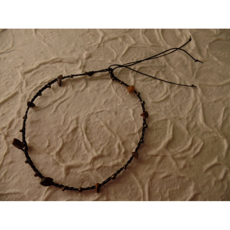 Bracelet cheville hin noir/marron