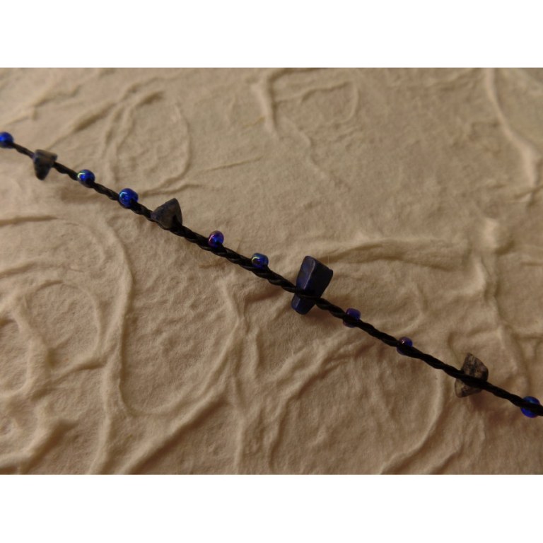 Bracelet cheville hin noir/bleu