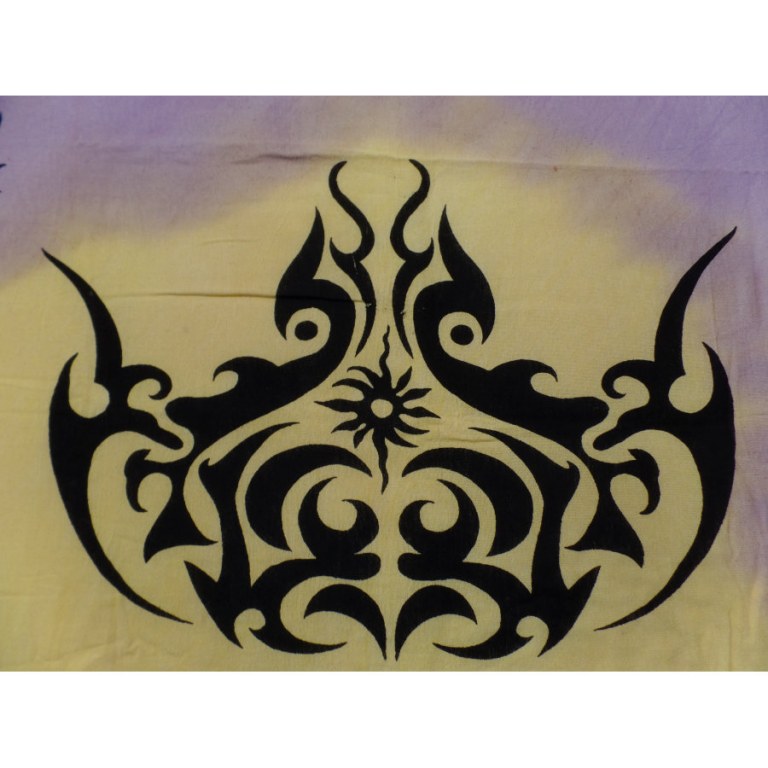 Tenture tribal tatoo mauve/jaune