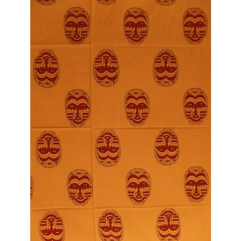 Maxi tenture masques africains orange