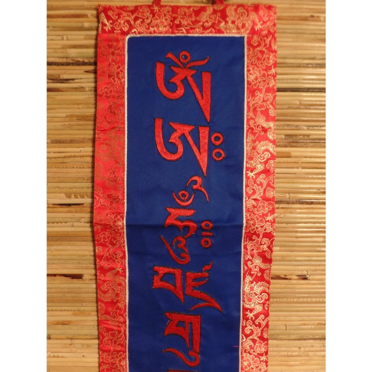 Bannière tibétaine bleu mantra Padmasambhava