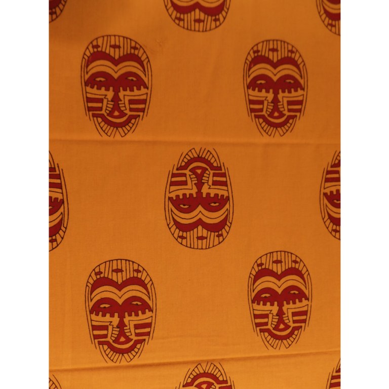 Maxi tenture masques africains orange