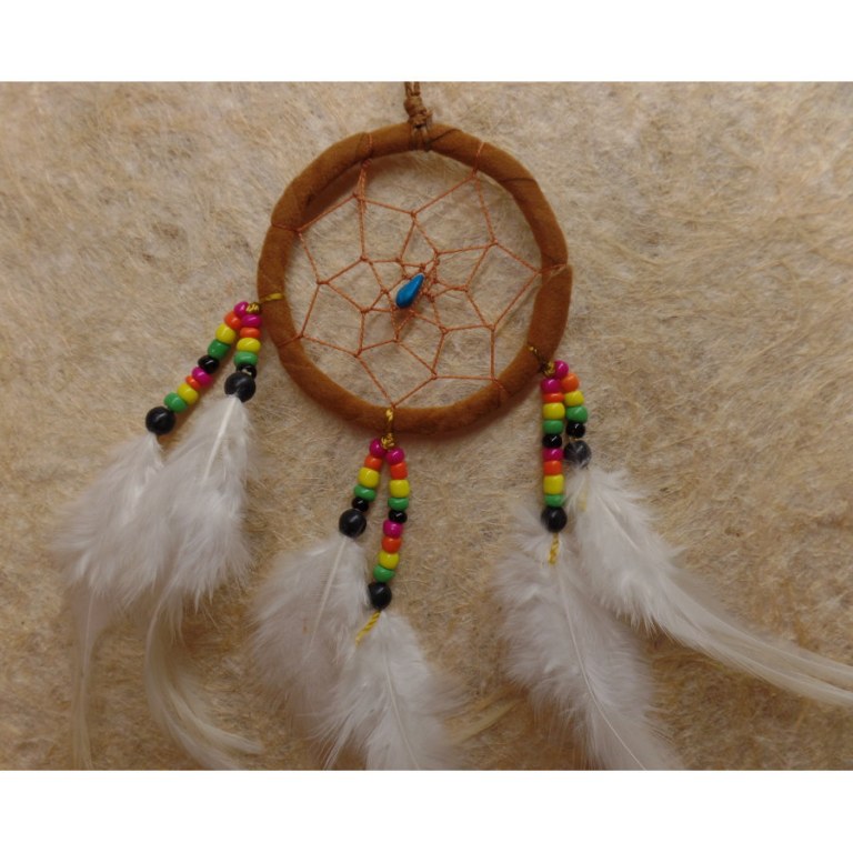 Dreamcatcher noisette plumes blanches kum II