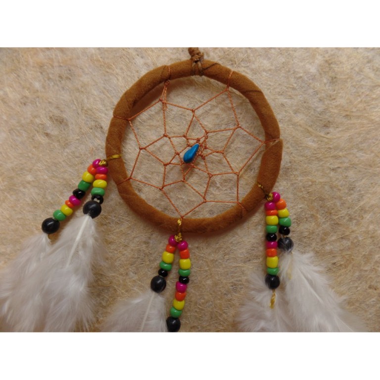 Dreamcatcher noisette plumes blanches kum II