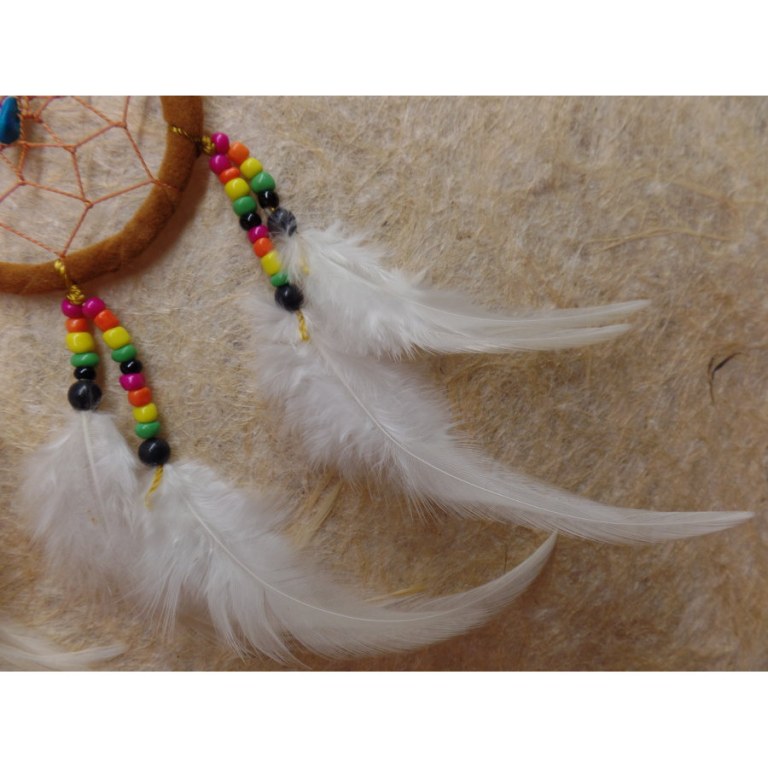 Dreamcatcher noisette plumes blanches kum II