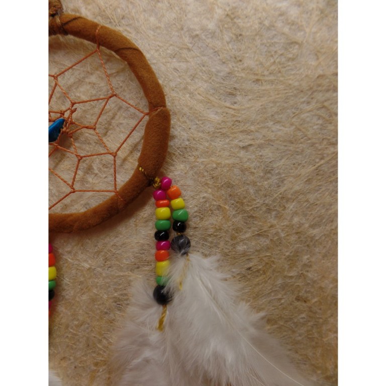 Dreamcatcher noisette plumes blanches kum II