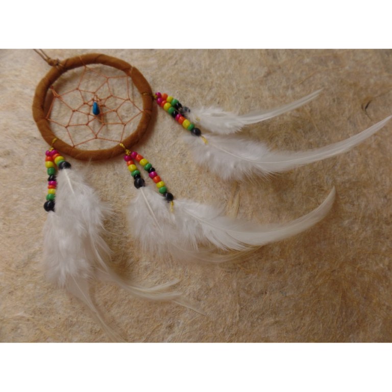 Dreamcatcher noisette plumes blanches kum II