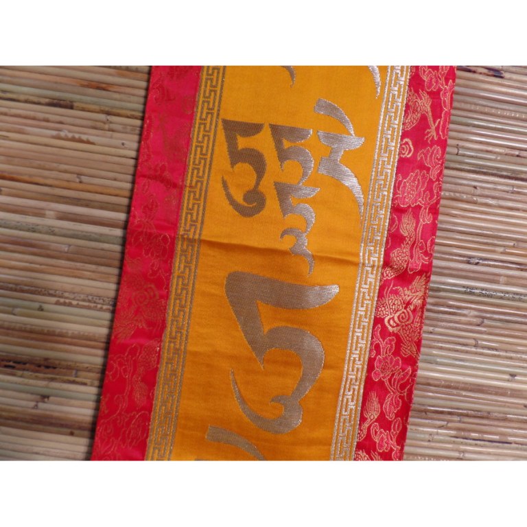 Bannière tibétaine mantra doré Tara verte
