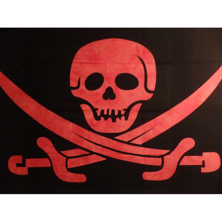 Tenture jolly roger noir/rouge