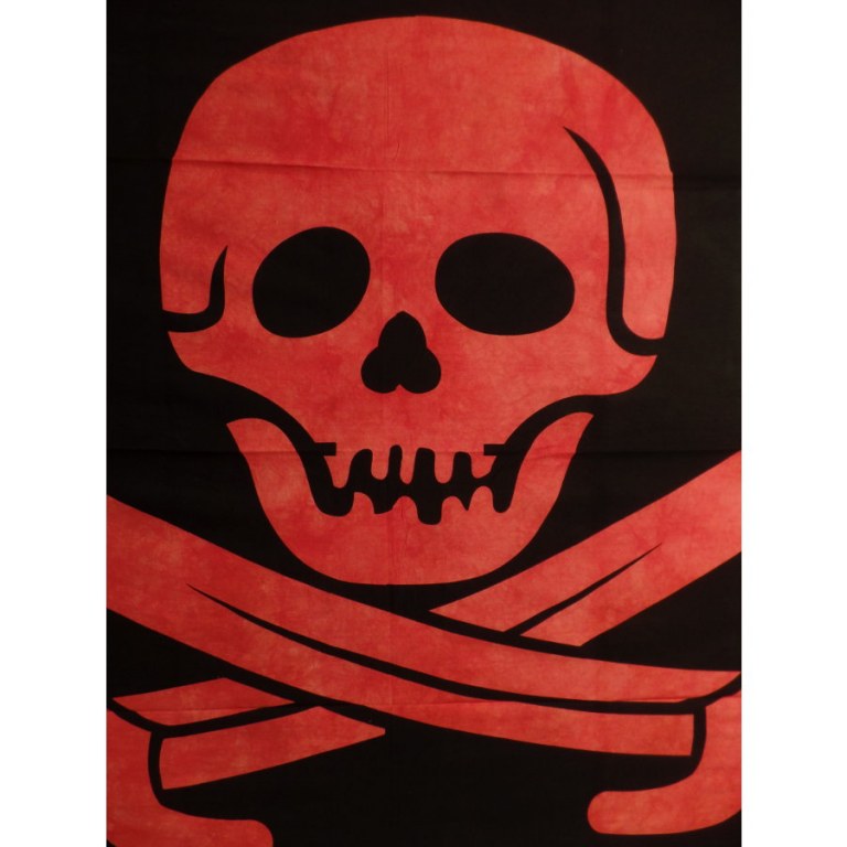 Tenture jolly roger noir/rouge