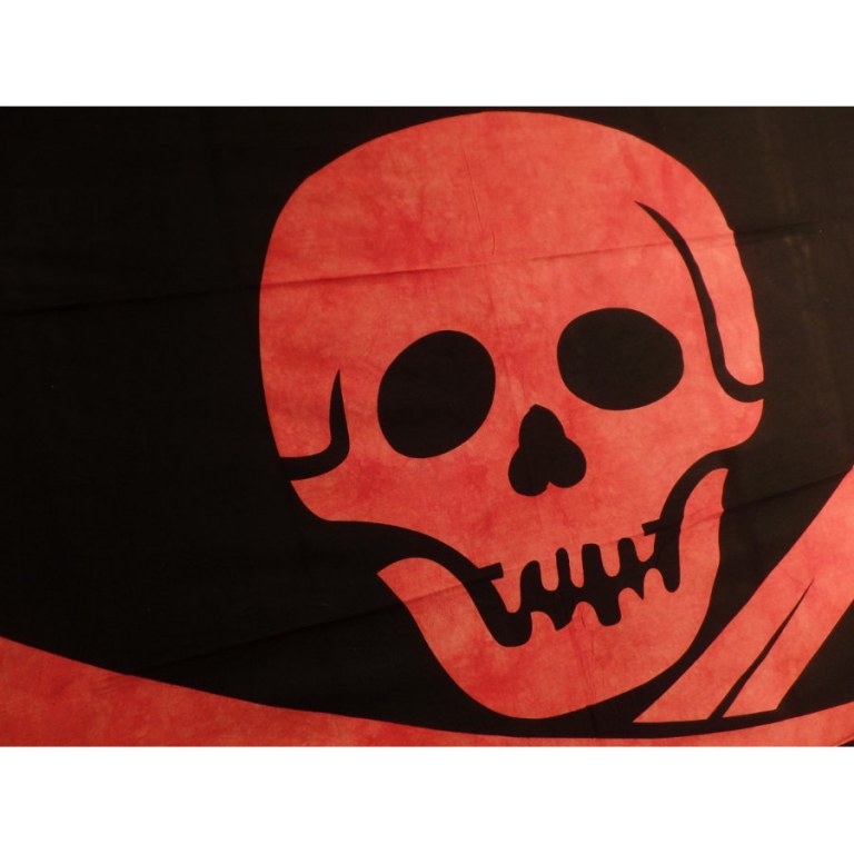 Tenture jolly roger noir/rouge