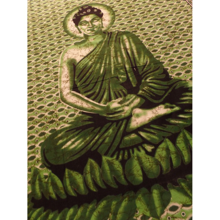 Tenture Buddha zen vert marbré