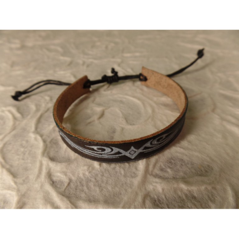 Bracelet pita tatto marron/blanc