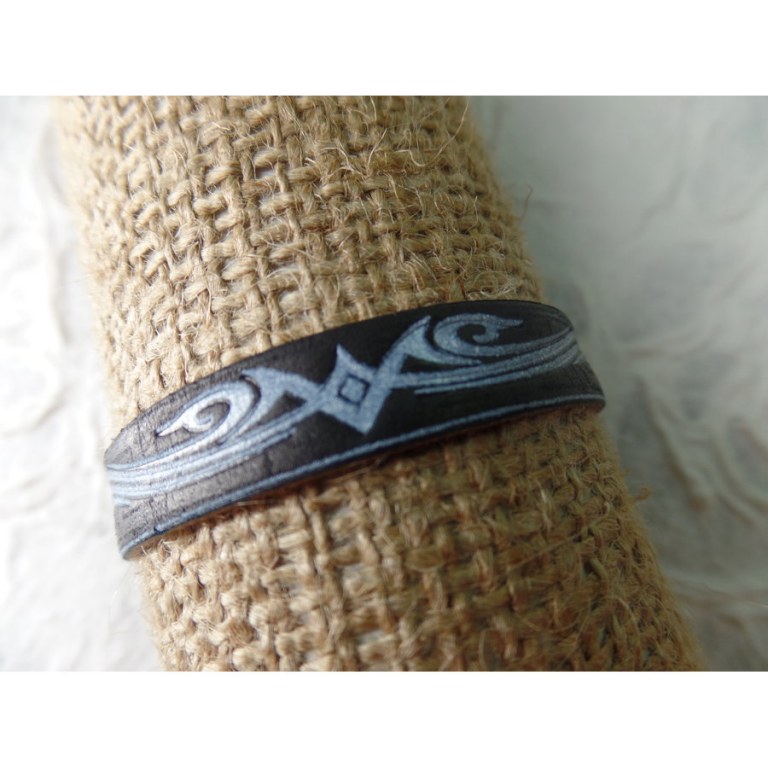 Bracelet pita tatto marron/blanc