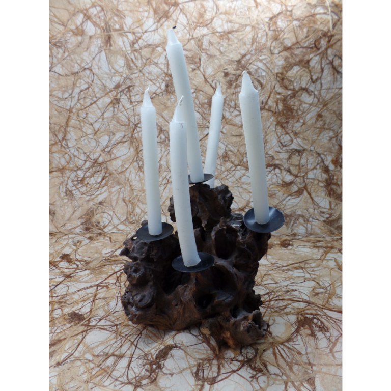 Chandelier racine haut 5 bougies