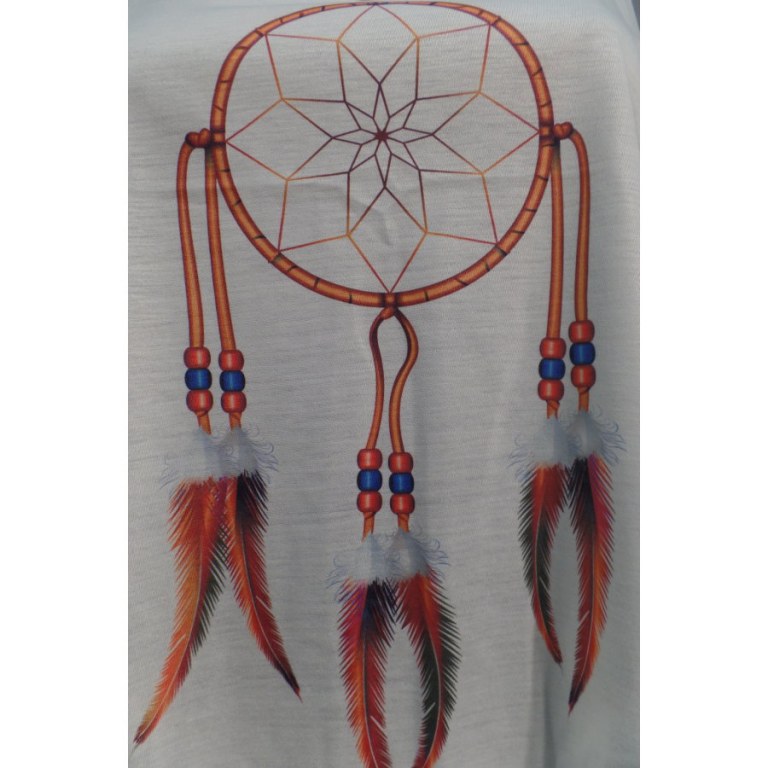 Débardeur dreamcatcher plumes et perles