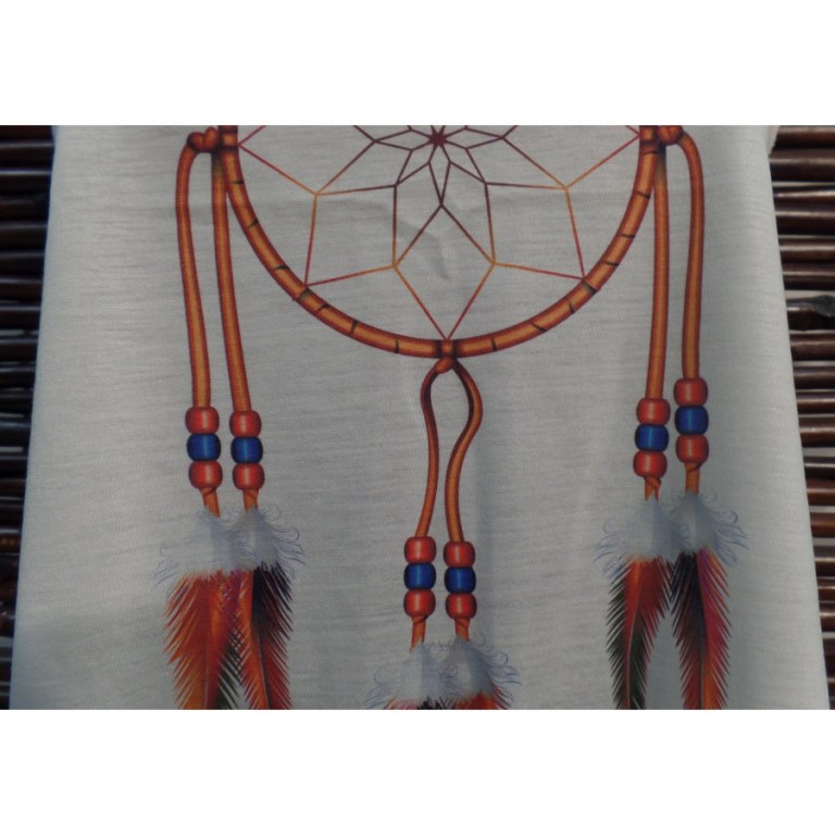 Débardeur dreamcatcher plumes et perles