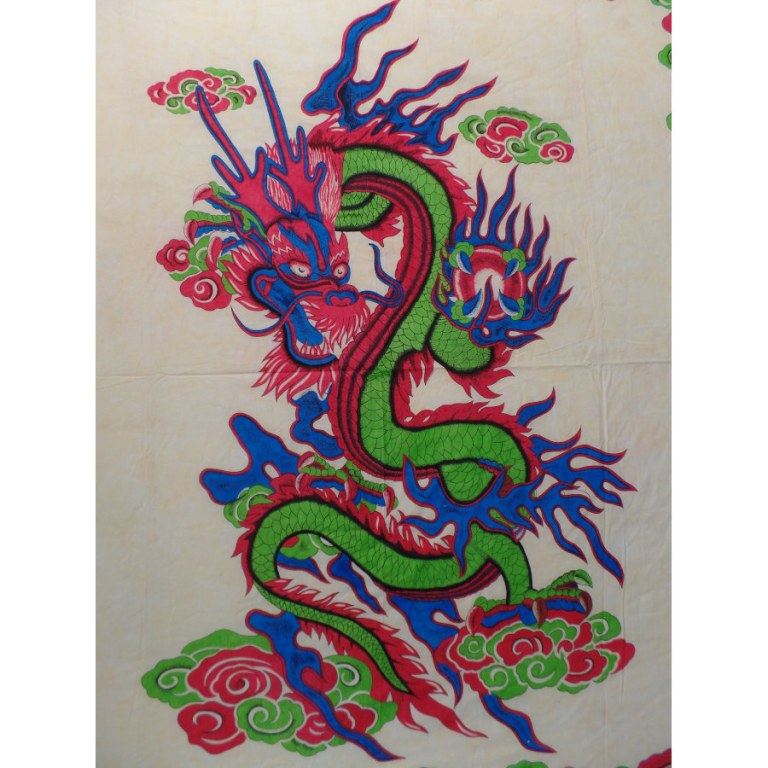 Tenture colorée dragon chinois