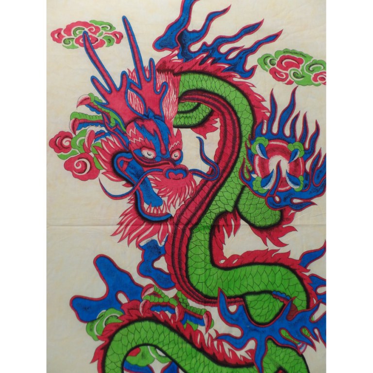 Tenture colorée dragon chinois