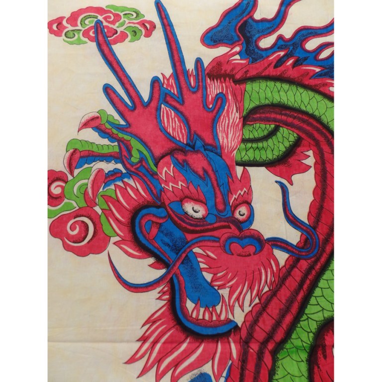 Tenture colorée dragon chinois
