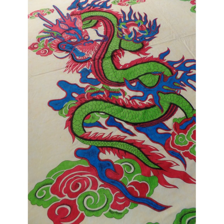 Tenture colorée dragon chinois