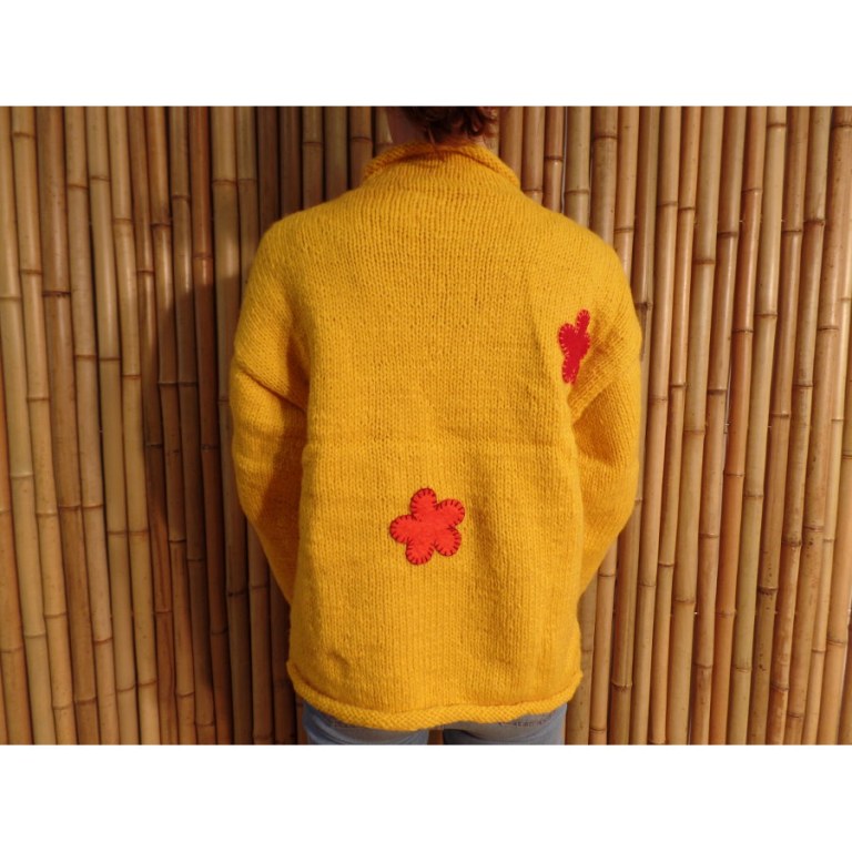 Pull jaune Pekapeka flowers