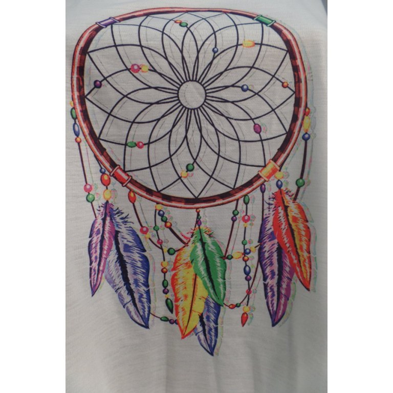 Débardeur dreamcatcher perles et plumes color