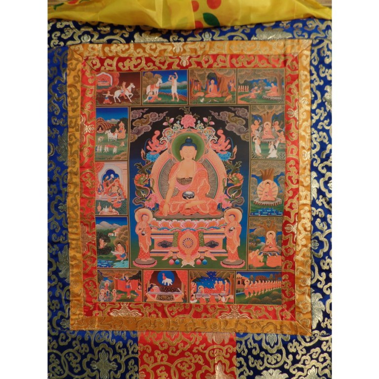 Grand thangka la vie de Bouddha