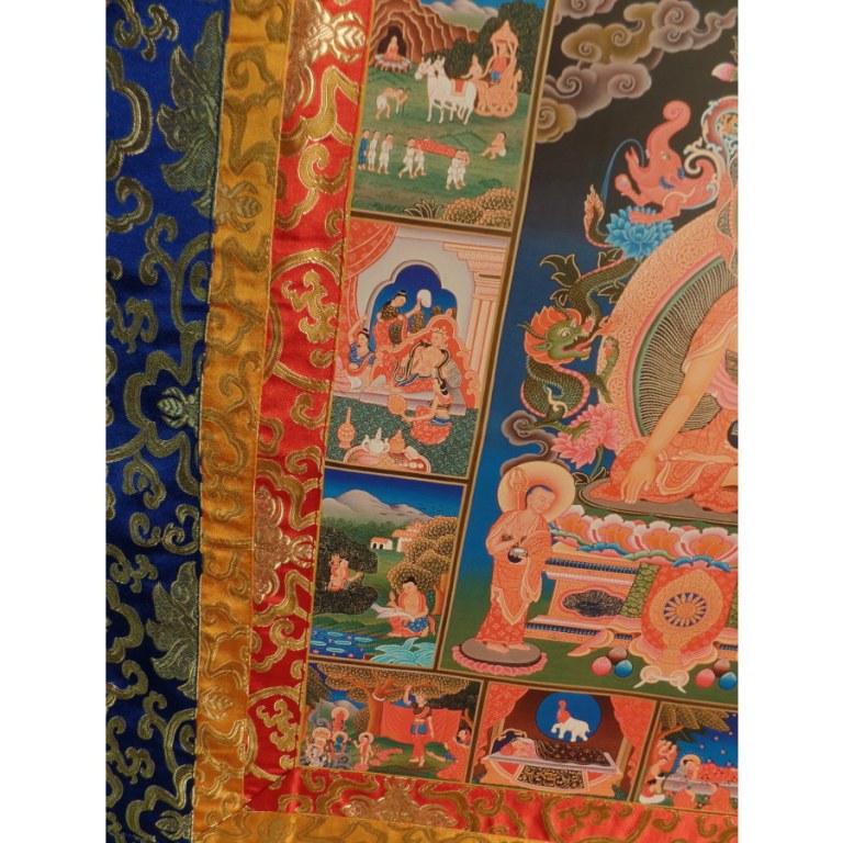 Grand thangka la vie de Bouddha